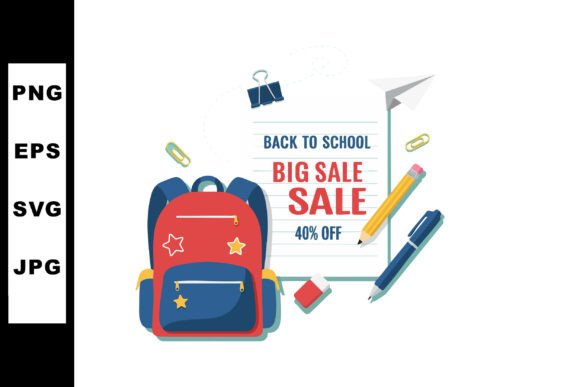 Back to School Big Sale Poster with Red
