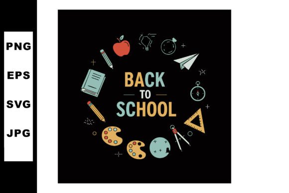 Back to School Education Supplies Circle: A Versatile Visual Asset for Modern Creatives and Businesses