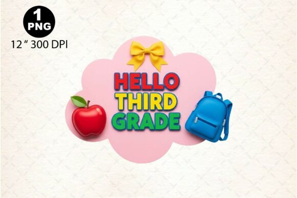 Back to School Hello Third Grade Png: A Versatile Design for Creative Projects