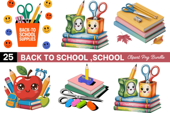 Back to School PNG Clipart PNG Bundle: A Versatile Tool for Creative Projects