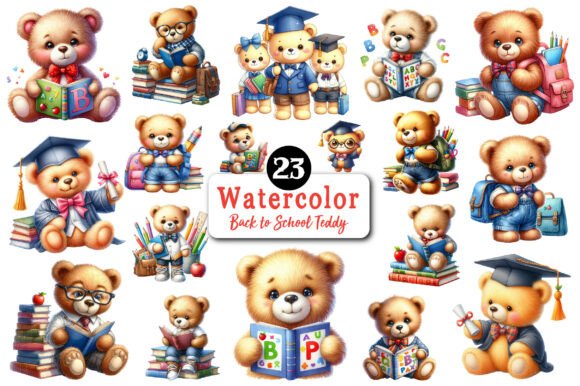 Back to School Teddy Bear Clipart for Creative Projects