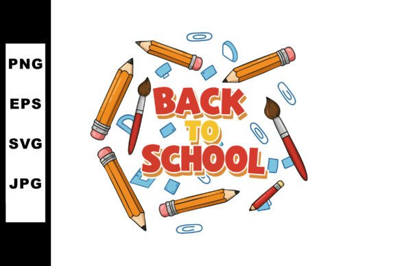Back to School Text with Pencils Paintbr: A Creative Resource for Educators and Creators