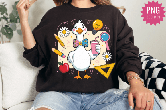 Coquette Silly Goose Teacher PNG: A Whimsical Addition to Your Creative Projects