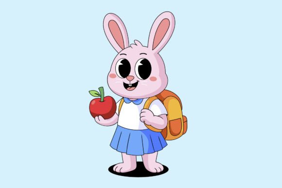 Cute Bunny Back to School Cartoon: A Perfect Addition to Your Creative Projects