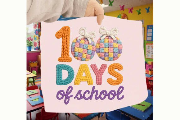 First Day of School Crochet Yarn PNG
