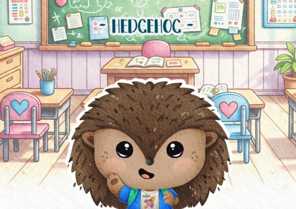 Woodland Back to School Hedgehog Poster